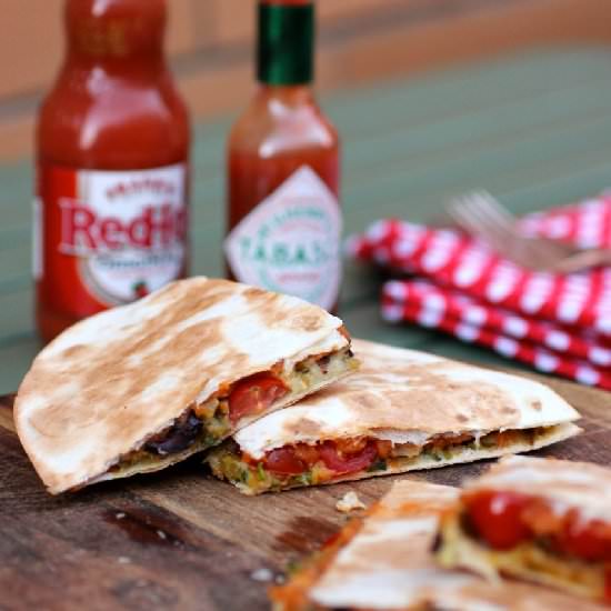 Sweet Potato and Olive Quesadillas
