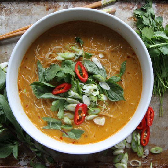 Spicy Thai Curry Noodle Soup