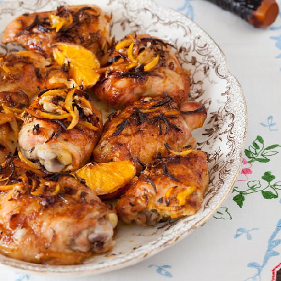 Roasted Spicy Orange Chicken Thighs