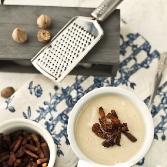 Celery Cream Soup with Bacon