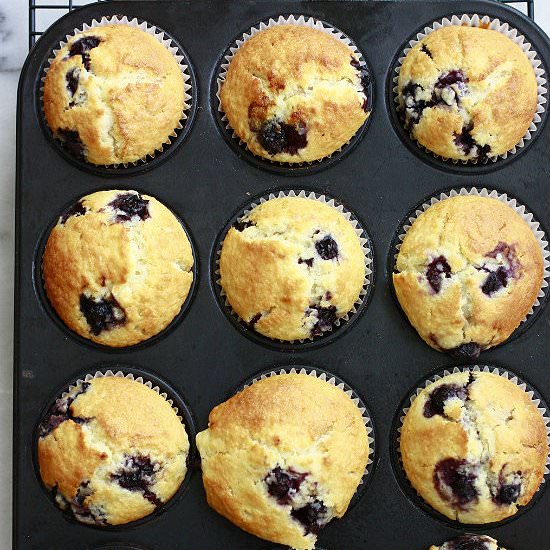 Lemon, Blueberry and Cream Cheese Muffins