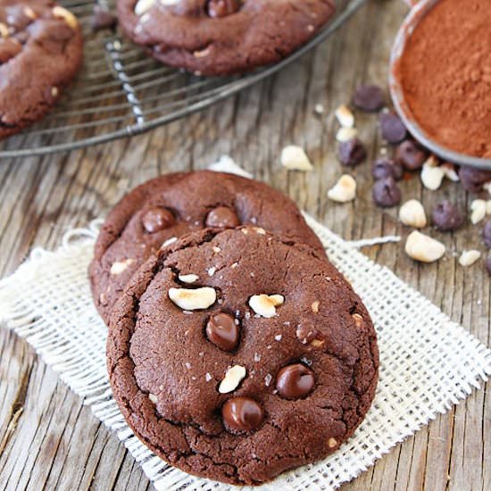 Double Chocolate Hazelnut Cookies