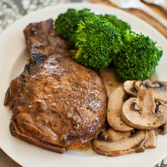 Balsamic and Sage Glazed Pork Chops