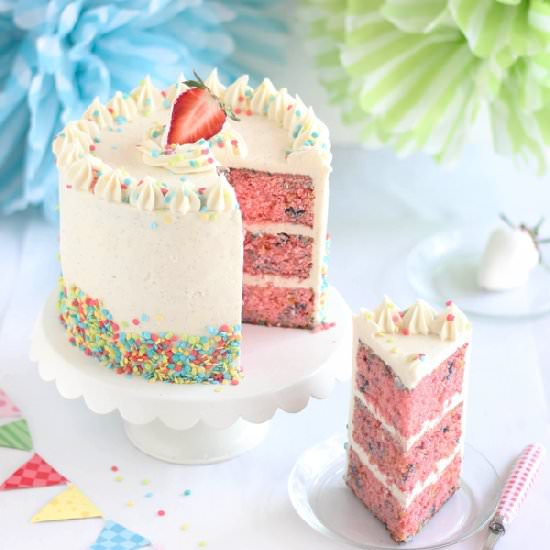 Strawberry Confetti Cake