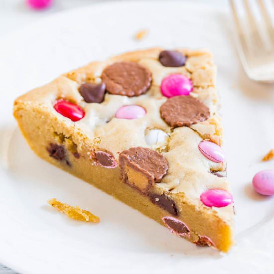 Loaded Soft & Chewy M&M Cookie Pie