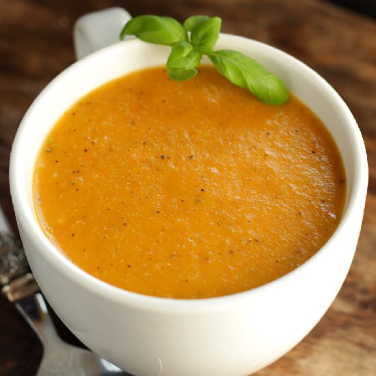 Soup with roasted vegetables