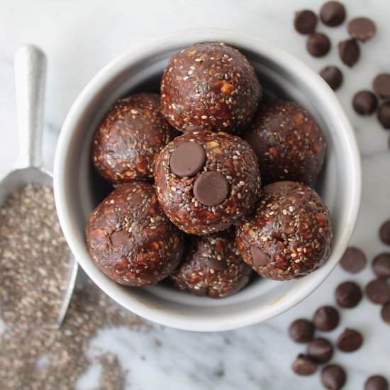 No Bake Chocolate Chia Power Balls