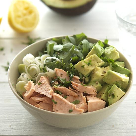 Salmon, Avocado & Arugula Salad