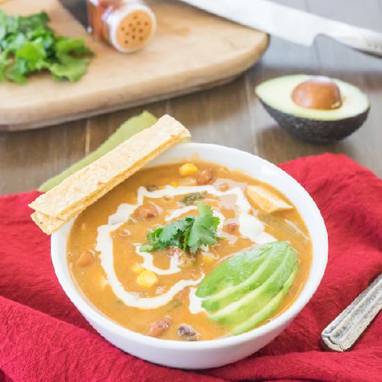 Creamy Tofu Tortilla Soup