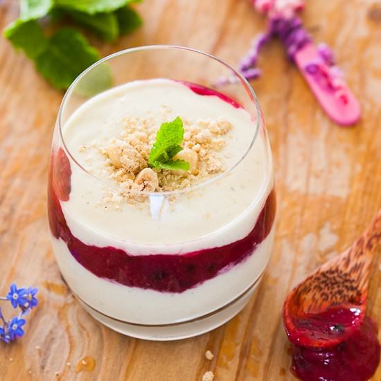 Matcha Yoghurt with Rhubarb