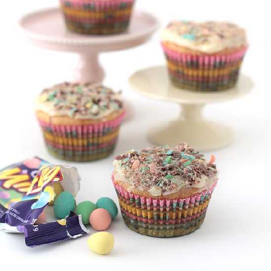 Mini Egg Explosion Cupcakes