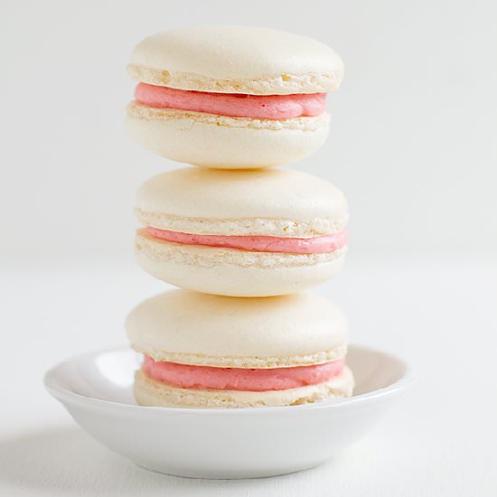 Strawberry Colada Macarons