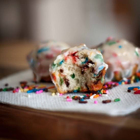 Glazed Sprinkle Muffins