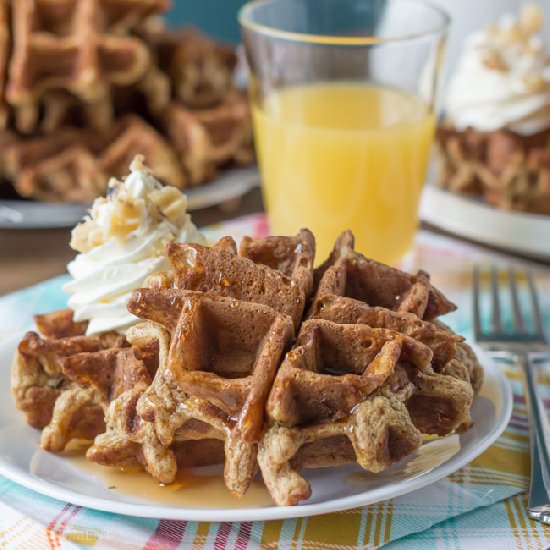 Whole Wheat Carrot Cake Waffles