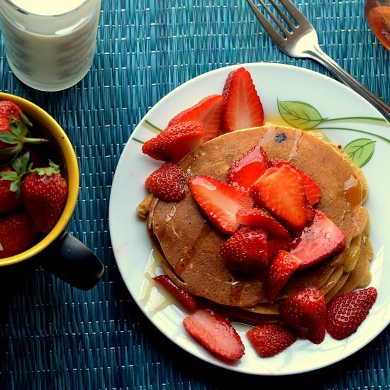 Whole Wheat Peanut Butter Pancakes