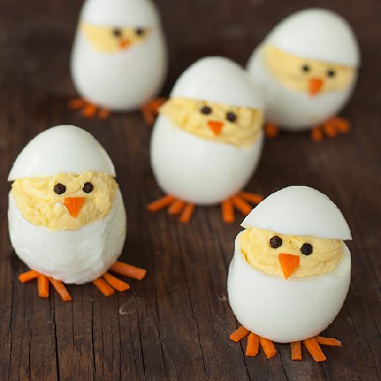 Hatching chick deviled eggs