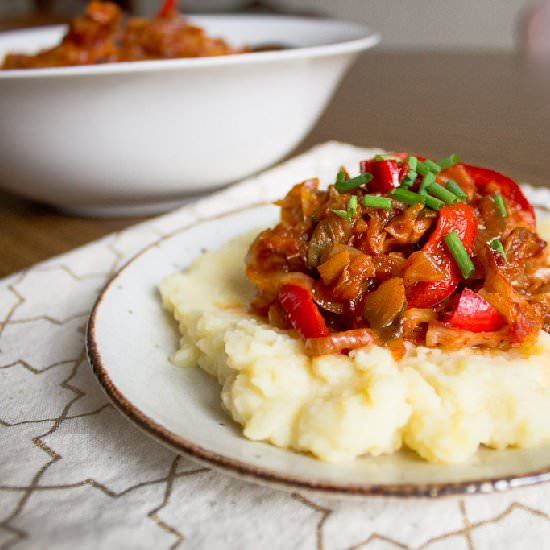 Stewed Cabbage with Peppers