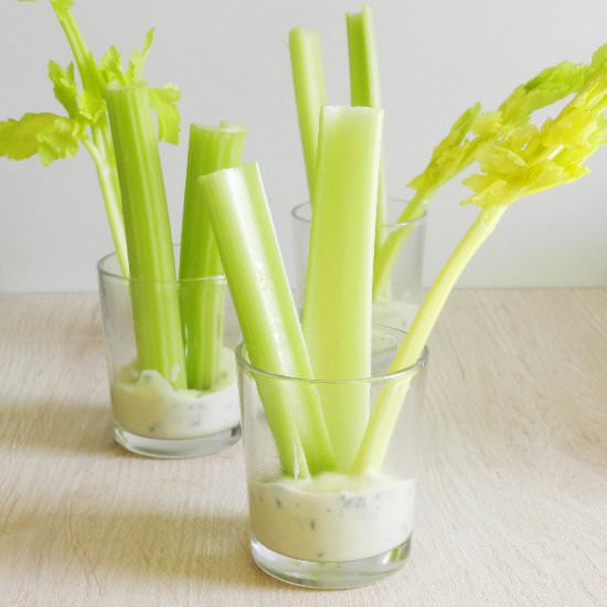 Melted Gorgonzola with Fresh Celery