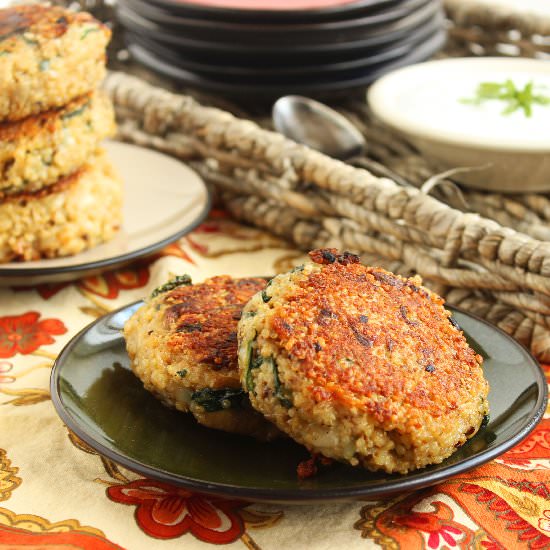 Artichoke-Spinach Quinoa Cakes