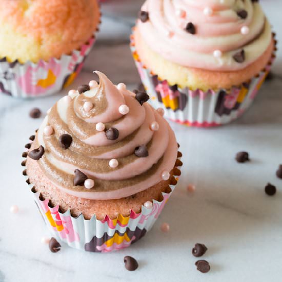 Creamy Neapolitan Cupcakes