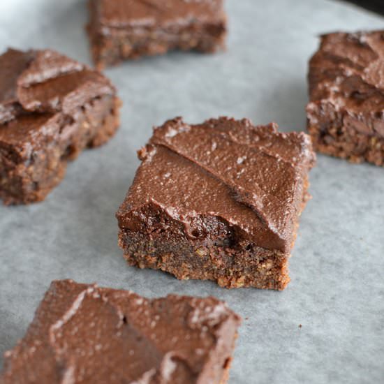 Quinoa Brownies with Date Icing
