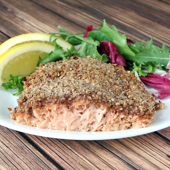 Bourbon Pecan Crusted Salmon
