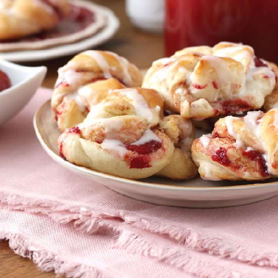 Strawberry Cinnamon Twist Knots