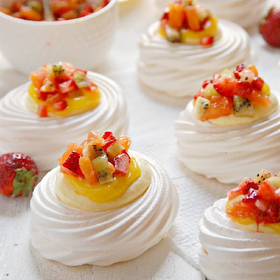 Meringue Nests with Lemon Mousse