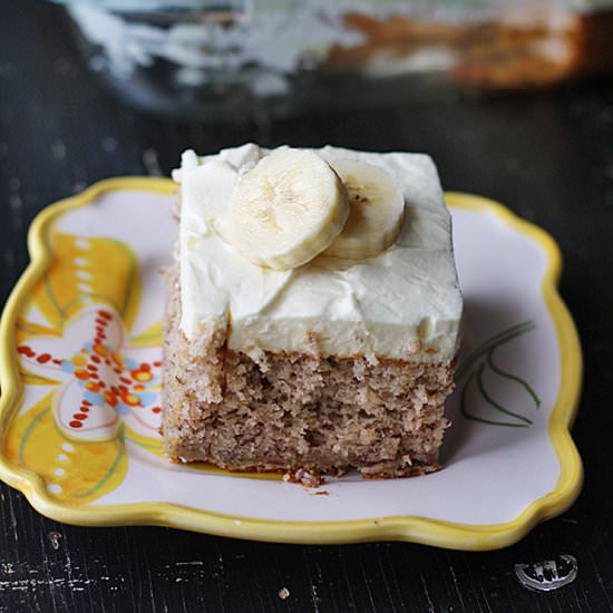 Easy Banana Cake & Whipped Frosting