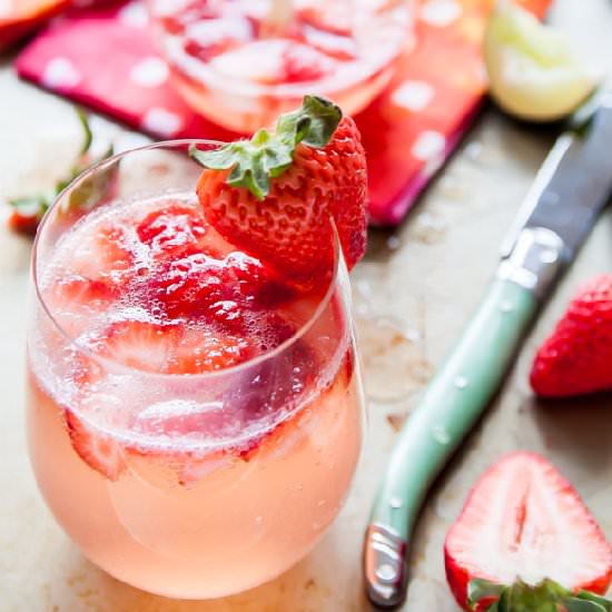 Strawberry Rose Gin Fizz