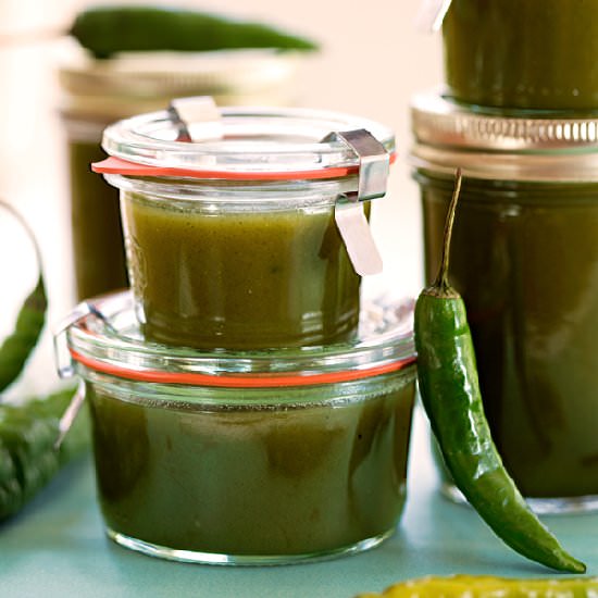 Green Hot Long Pepper Preserves