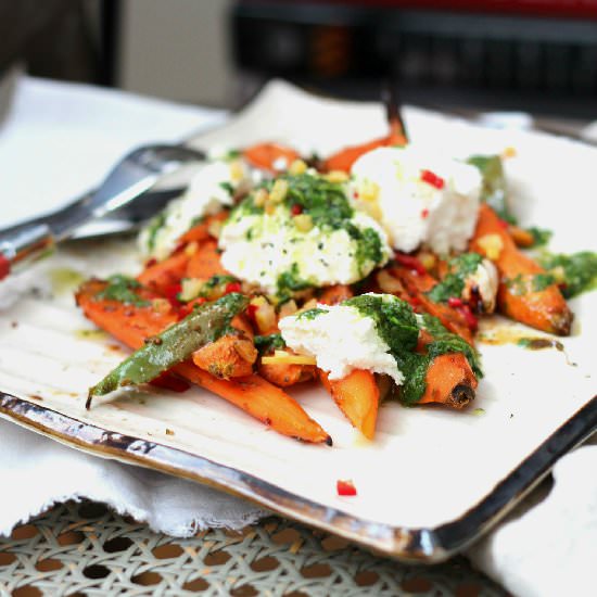 Cumin Roasted Carrots with Ricotta