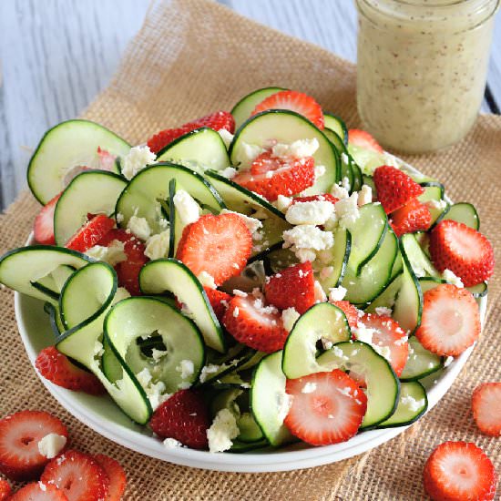 Cucumber Strawberry Poppyseed Salad