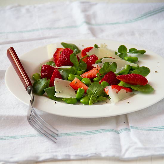 Fava, Strawberry, Watercress Salad
