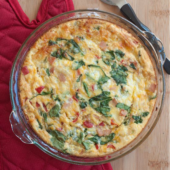Ham & Veggie Crustless Quiche