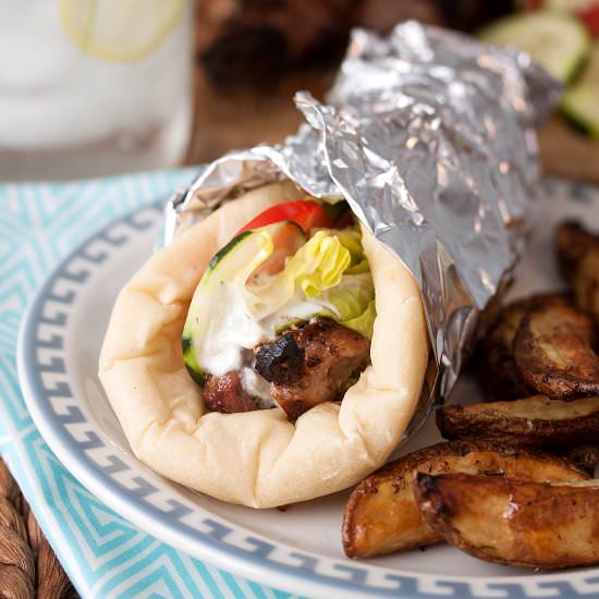 Pork Souvlaki Gyros