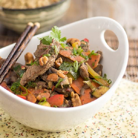 Ginger Cashew Beef Stir-Fry