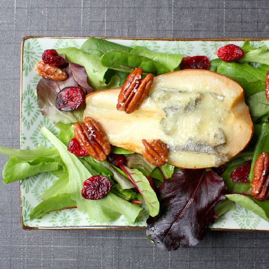 Gorgonzola Gratined Pear Salad