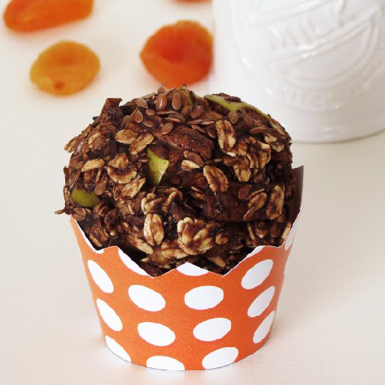 Healthy Cocoa Honey Oat Muffins