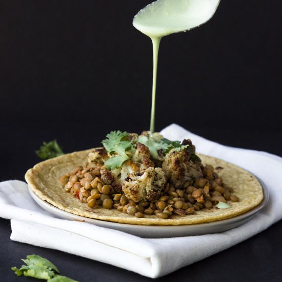 Buffalo Lentil Tacos