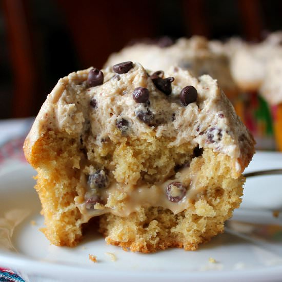 Chocolate Chip Cookie Dough Cupcake