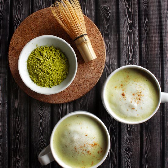 Matcha Almond Milk Lattes