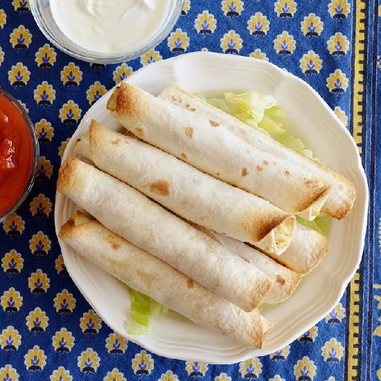 Green Chile Chicken Flautas