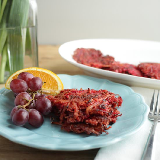 Potato, Beet & Carrot Latkes