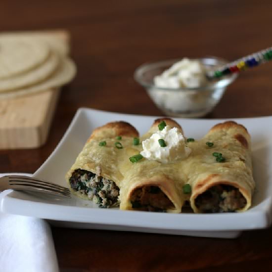 Turkey & Spinach Taquitos