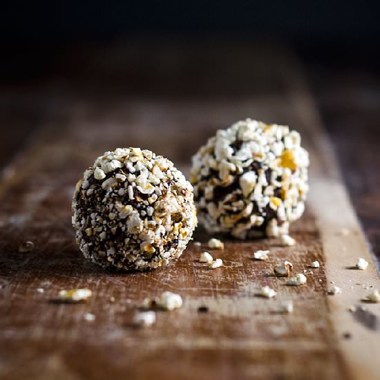 Black Sesame and Popcorn Balls