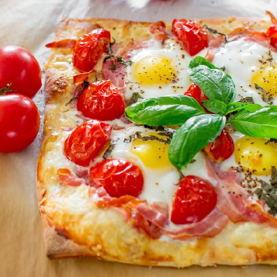 Pancetta and Gruyere Breakfast Pizza