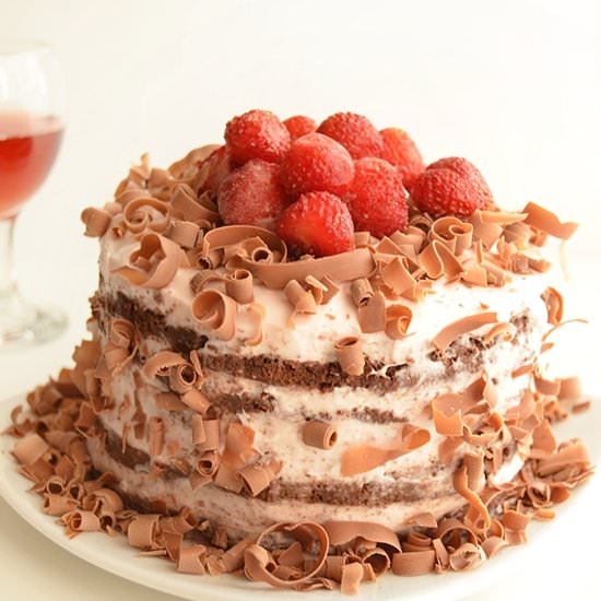 Red Wine Naked Cake