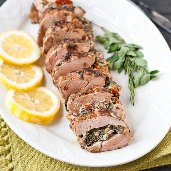 Mediterranean Stuffed Pork Loin