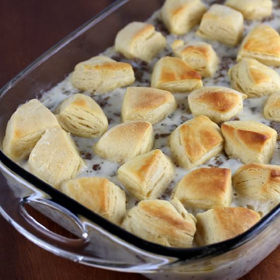 Biscuits and Gravy Casserole